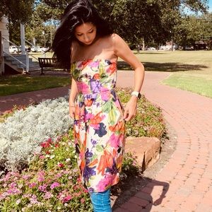 J. Crew Floral Ella strapless dress w/ Pockets